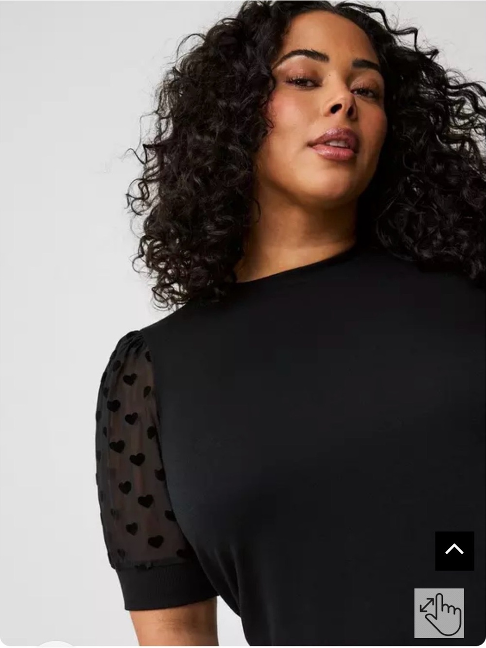 Torrid black sheer mesh heart print sleeves blouse women’s 4x